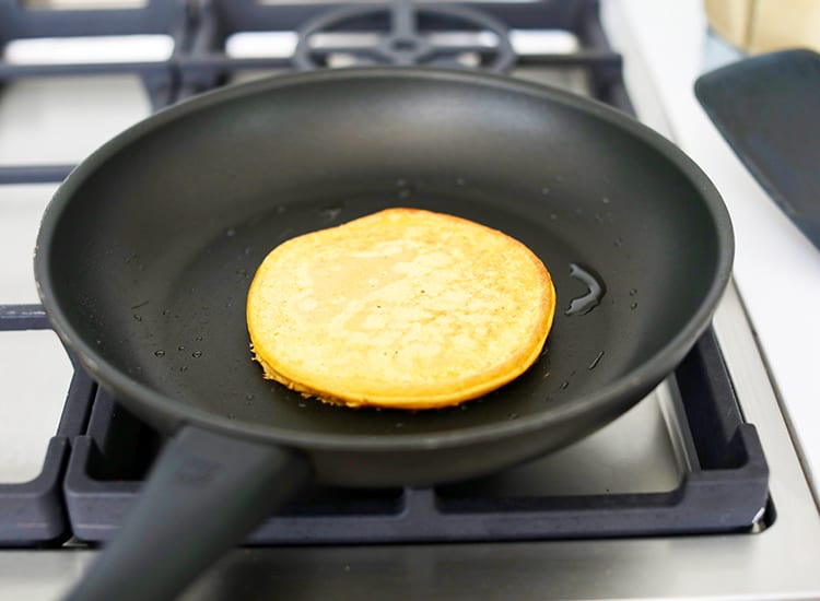 pancake cooking in pan